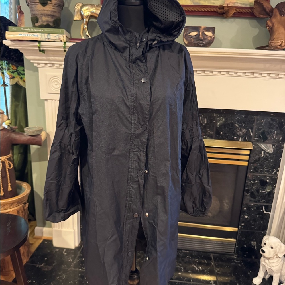 JoyLab Black Hooded Trench Coat